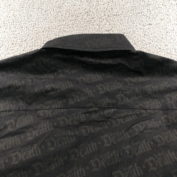 Liquid Death Shirt Mens Extra Large Black AOP Logo Long Sleeve Button Up Thirst - Picture 11 of 15
